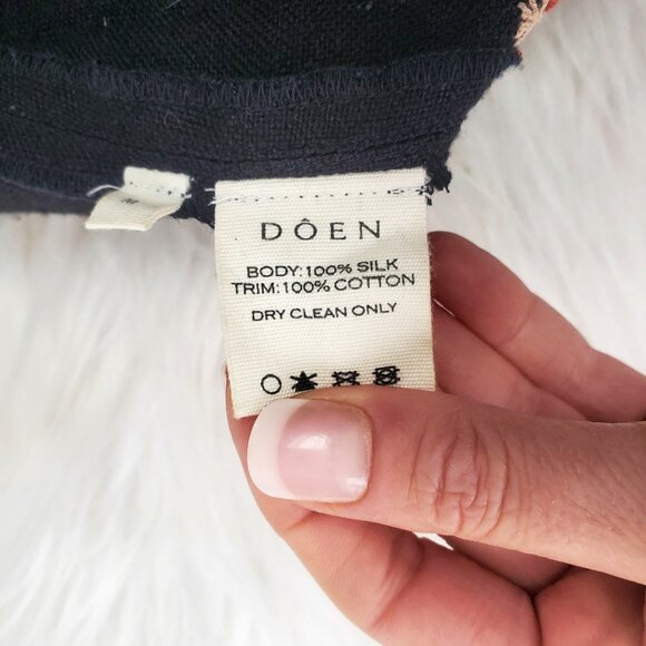 Doen Paz Mini Dress MED embroidered designer tie front Linen BOHO MINT Ret $398 - Picture 10 of 10